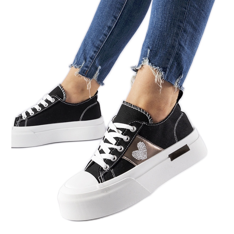 Tênis plataforma Lawton preto e prata