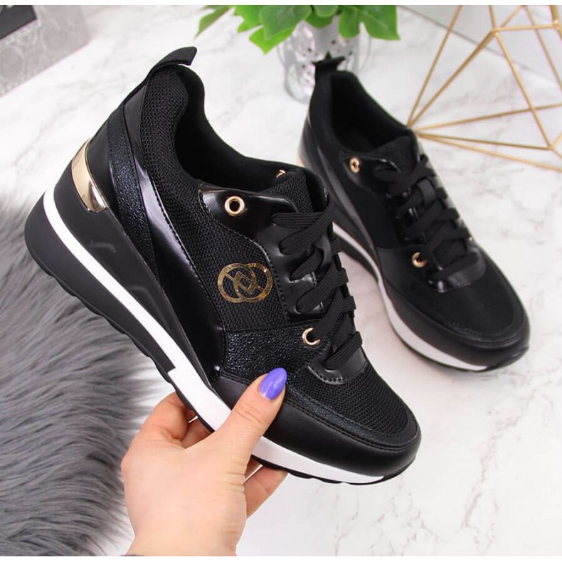 EVento W EVE274A sapatos de cunha, pretos