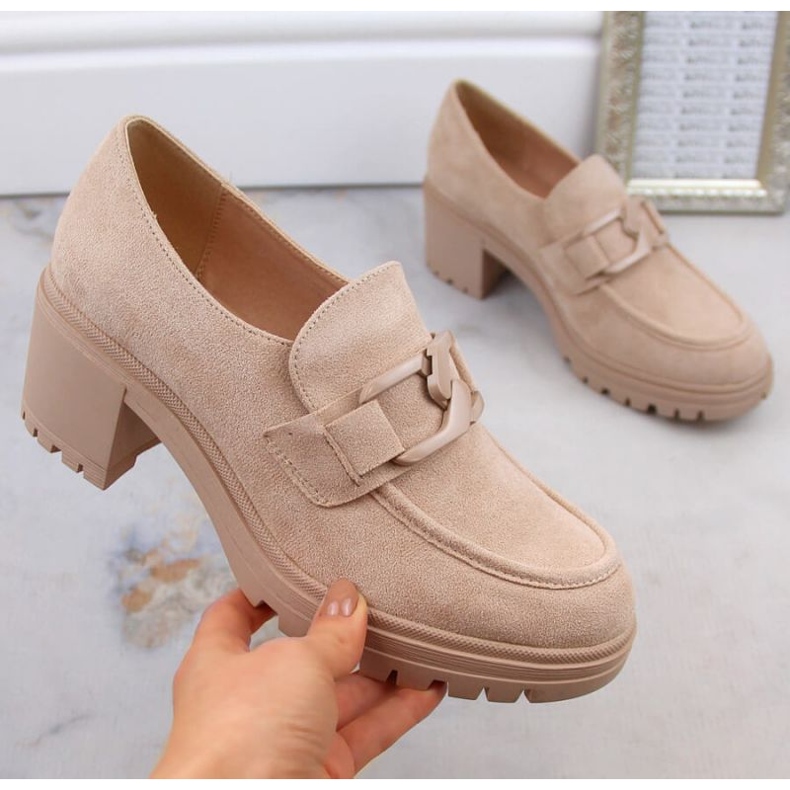 Sapatos de camurça Vinceza W JAN177D, bege