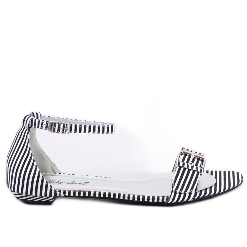 Sandálias listradas pretas Ditty - 2ª qualidade branco