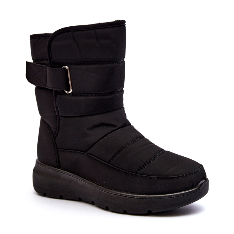 J. Star Botas de neve femininas com isolamento de velcro pretas Jawora preto