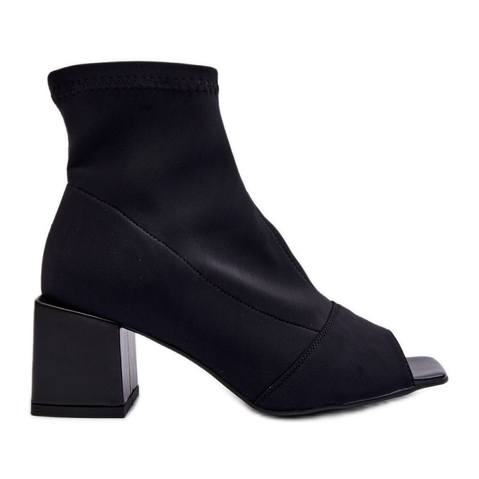 Zazoo 2876 Botas femininas de salto alto com dedos abertos, pretas preto Zazoo 2876 Botas femininas de salto alto com dedos abertos, pretas preto