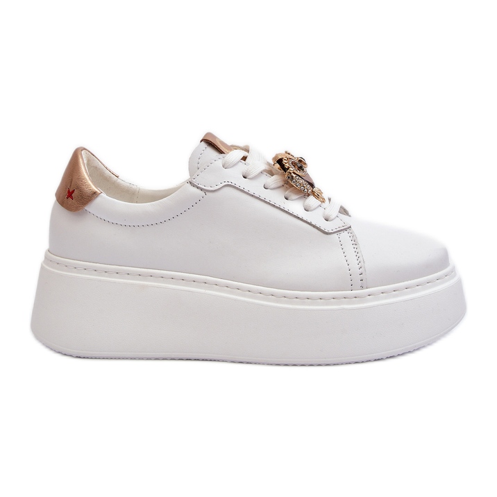 Tênis feminino de couro CheBello 4411 branco
