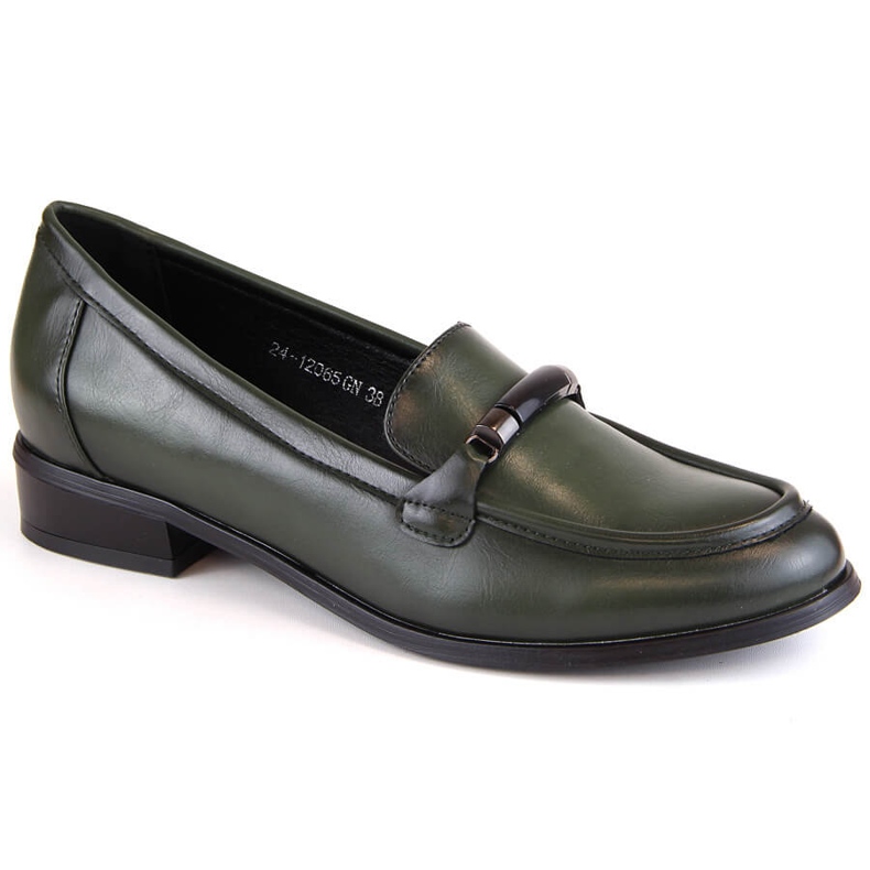 Sapatos femininos de salto baixo, verdes Potocki SZ12065