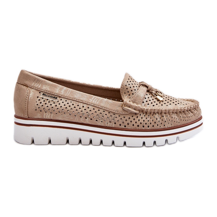 Mocassins femininos abertos Golden Twista dourado