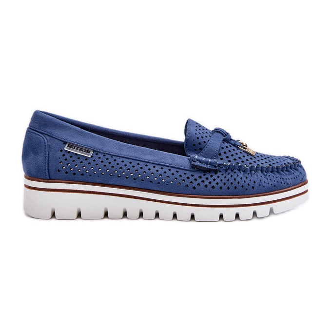 Mocassins femininos perfurados azuis Twista azul