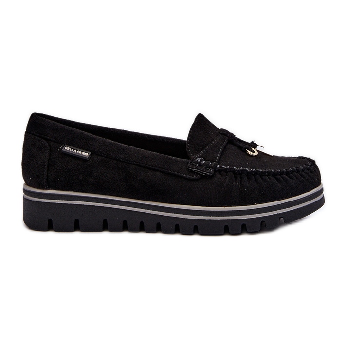 Mocassins femininos na plataforma Black Railav preto