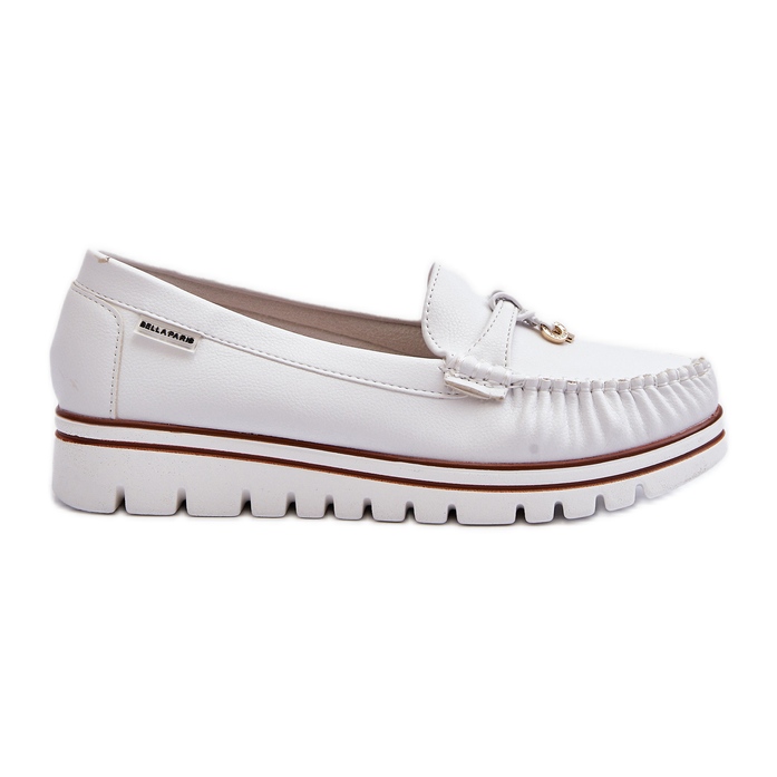 Mocassins femininos com plataforma branca Railav branco