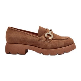 Mocassins femininos com decoração de camelo Railenes marrom