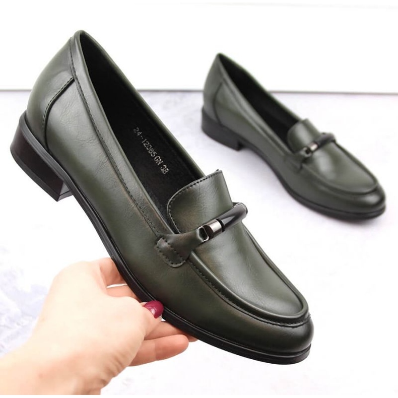 Sapatos de salto baixo Potocki W WOL204C, verdes