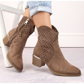 Botas de cowboy de camurça com aberturas Vinceza W JAN265B, marrom