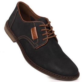 Sapatos confortáveis ​​de couro Rieker M RKR576 azul marinho