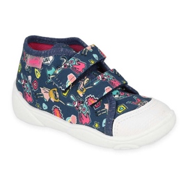 Chinelos infantis Befado com velcro 212P080 azul