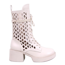 Vines Botins bege com aberturas
