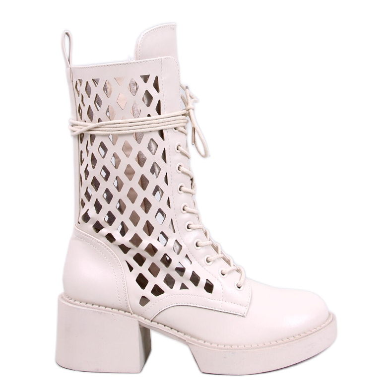 Vines Botins bege com aberturas