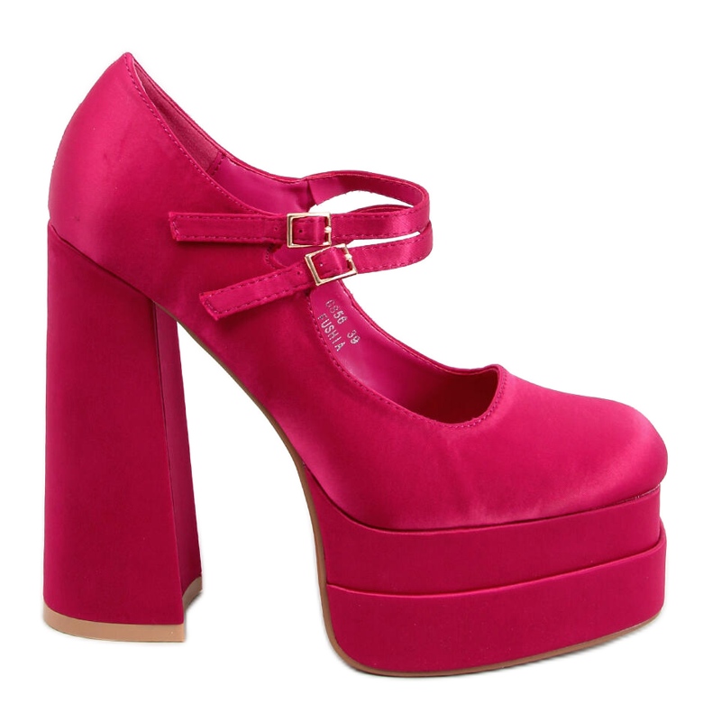 Sapatilha Prandi Fuchsia com plataforma em cetim rosa