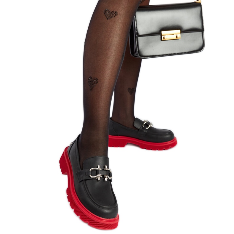 Mocassins de couro preto Goe LL2N4040