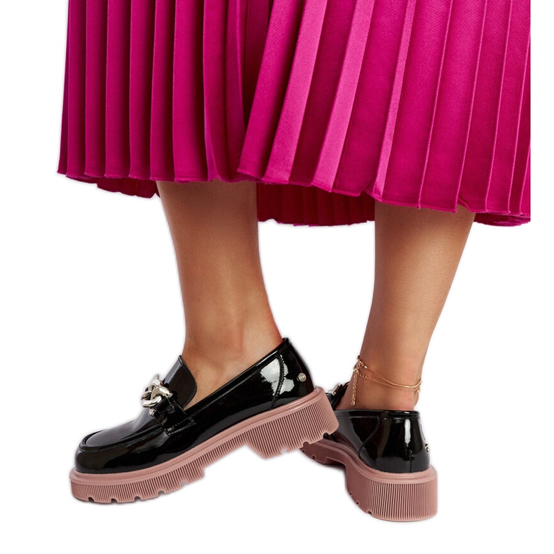 Mocassins de couro preto Goe LL2N4039