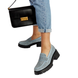 Mocassins azuis com salto enorme Parent azul
