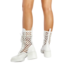 Botas de salto alto brancas com aberturas Visalia branco