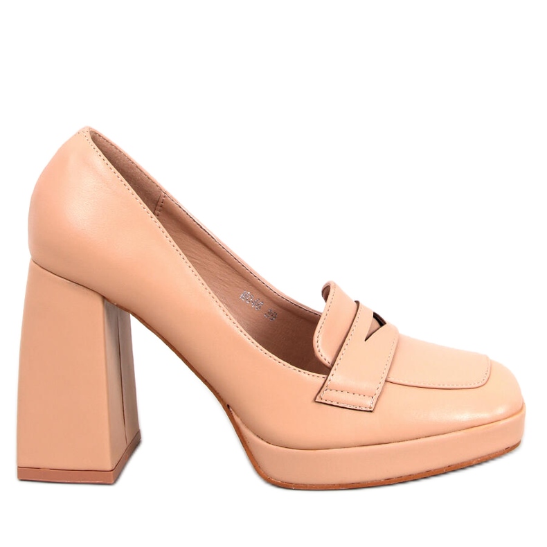 Entee Mocassins de salto alto Nude bege