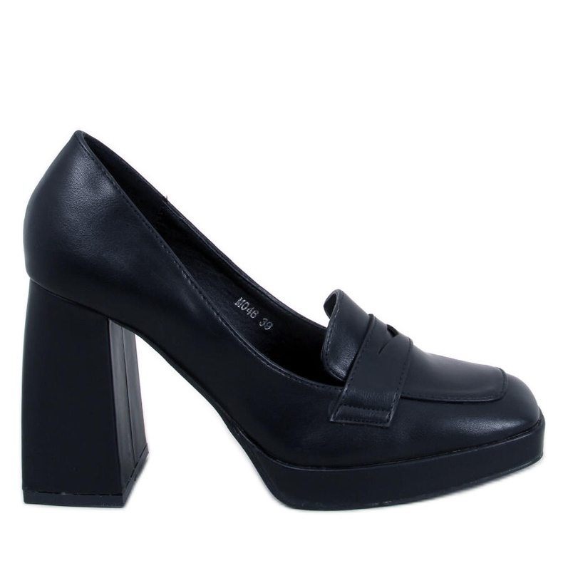 Mocassim salto alto Entee Black preto