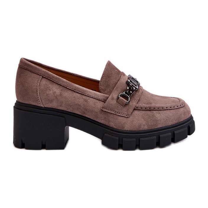 Vinceza Mocassins Bege Eriella Bege com Salto Enorme