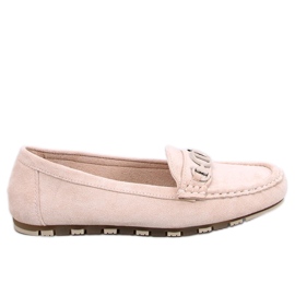 Mocassins femininos de camurça Trabei Beige bege