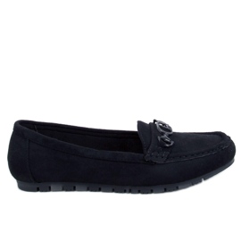Mocassins femininos de camurça Trabei Black preto