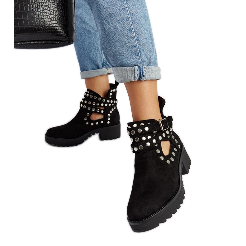 Botas pretas decorativas com plataforma Thomas preto