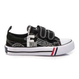 American Club Tênis de velcro divertidos branco preto
