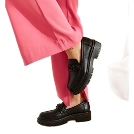 Mocassins pretos com fivela Lyle preto