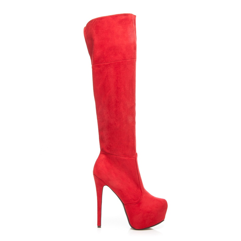 Comer Botas plataforma de camurça vermelho Comer Botas plataforma de camurça vermelho