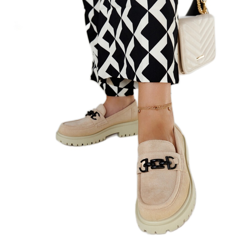 Mocassins de camurça bege com fivela Lyle Mocassins de camurça bege com fivela Lyle