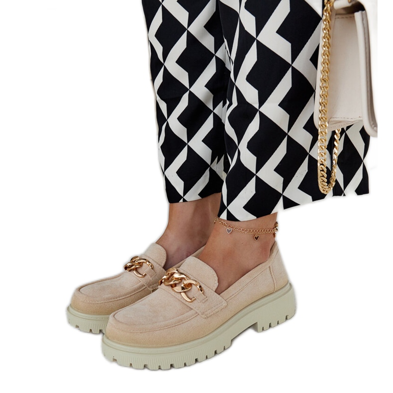 Mocassins de camurça bege da Elenor