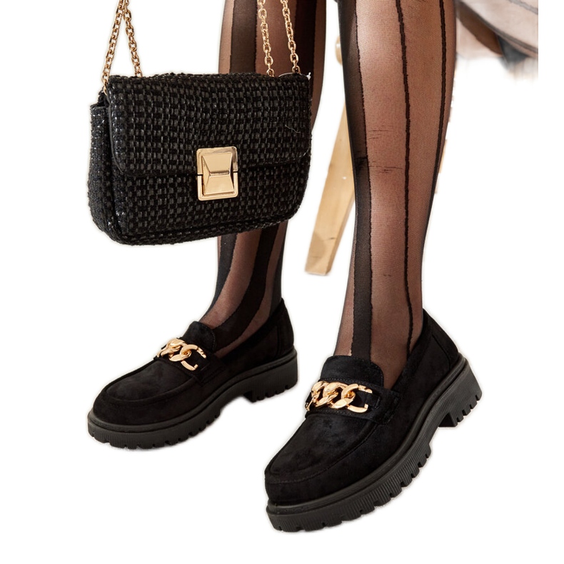 Mocassins de camurça preta Elenor preto