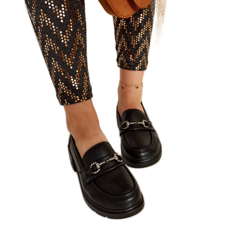 Mocassins Grisel pretos em couro ecológico