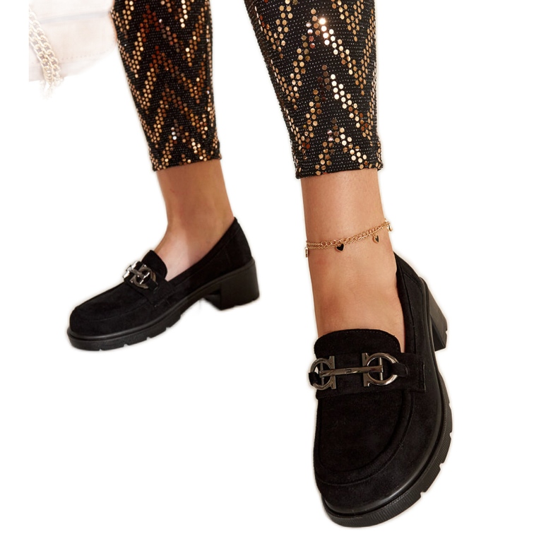 Mocassins Tytti de camurça preta preto