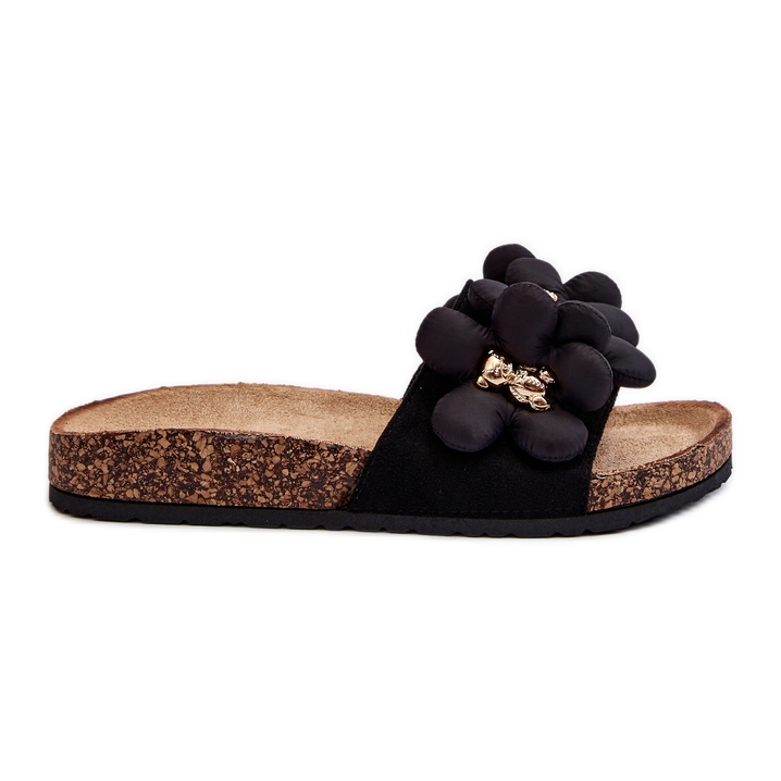 Chinelos femininos com decorações Bunlia preto