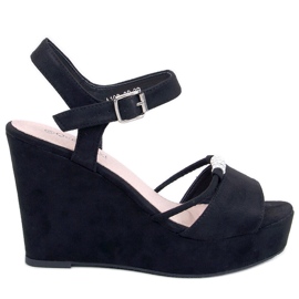 Waite Sandálias pretas de cunha preto