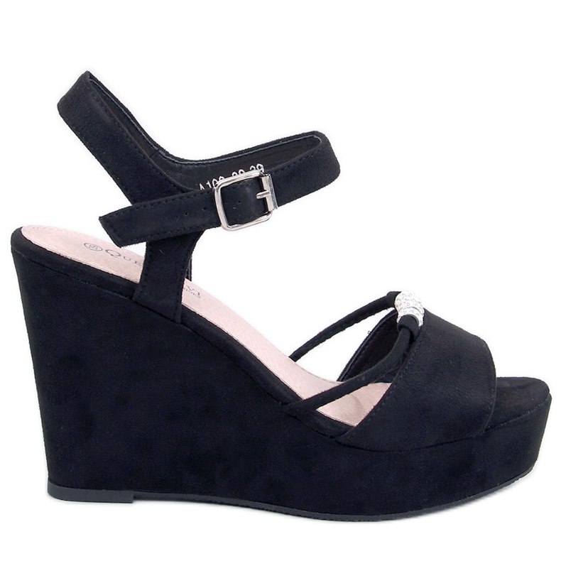 Waite Sandálias pretas de cunha preto