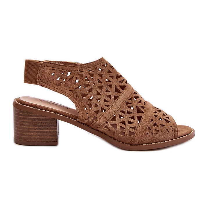 Sandálias de salto alto perfuradas Marrom Serapina castanho