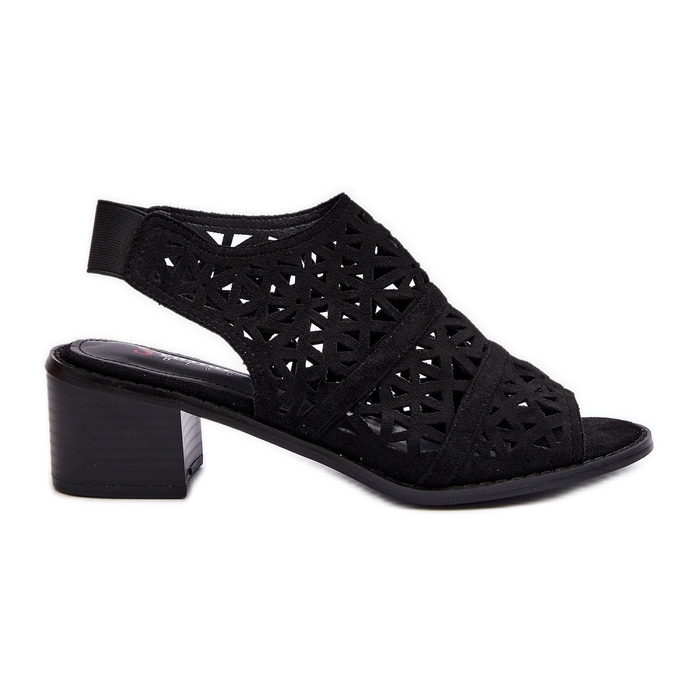 Sandálias de salto alto perfuradas pretas Serapina preto