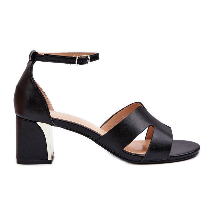 Sandálias femininas de salto alto bloco preto Irivana preto