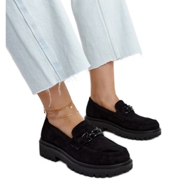 Mocassins de camurça preta com fivela Lyle preto