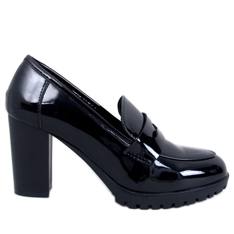 Mocassins de salto envernizado Jeffis Black preto