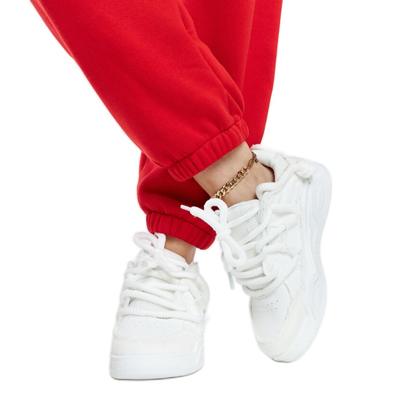 Tênis branco com inserções de tecido Melilot Tênis branco com inserções de tecido Melilot