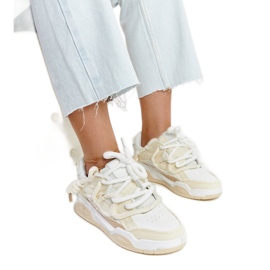 Tênis bege com inserções de tecido Melilot