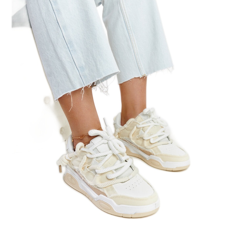 Tênis bege com inserções de tecido Melilot Tênis bege com inserções de tecido Melilot