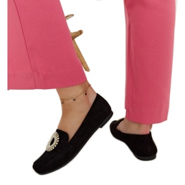 Mocassins pretos decorados com strass Celena